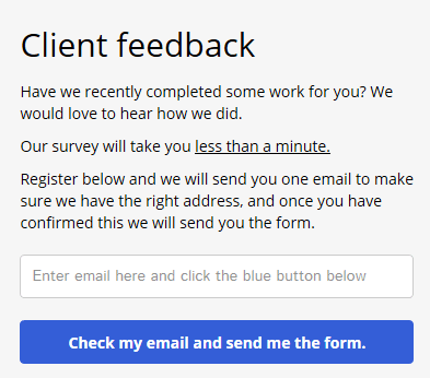 Client feedback form survey